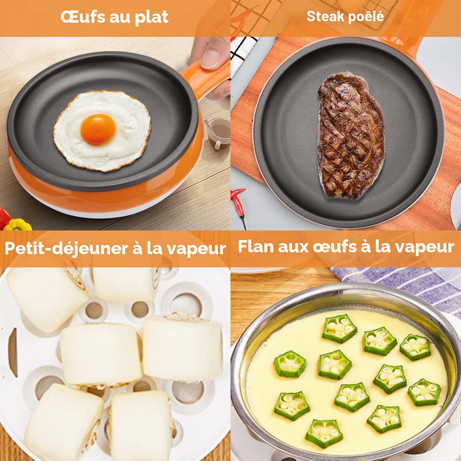 Tissting Mini Poêle Électrique Antiadhésive 220V