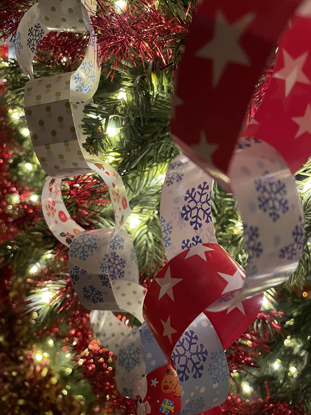FEPITO Party Decorations 300 guirlande papier Noël 10 motifs