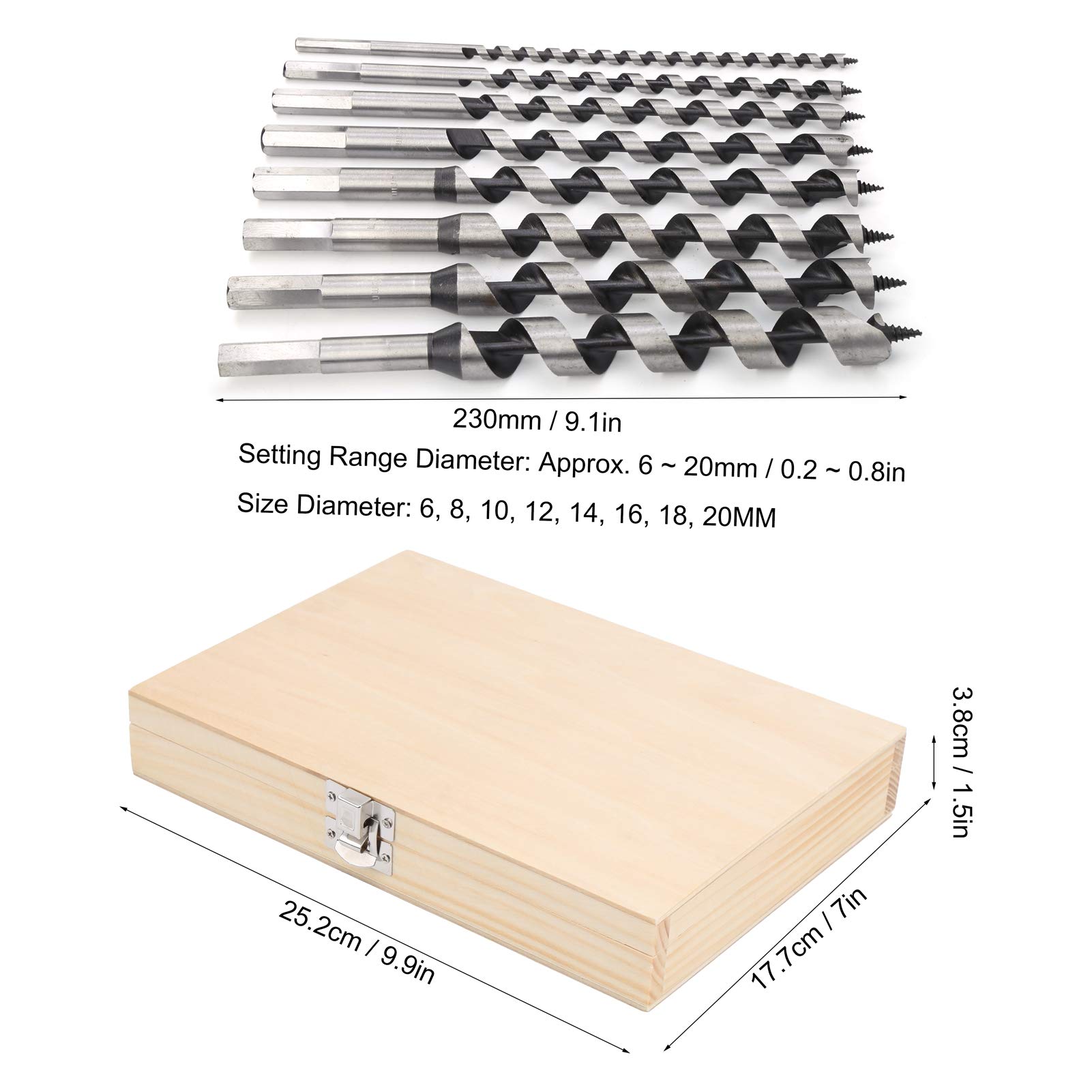 Ejoyous Home Improvement Tool jeu 8 forets bois 6-20 mm