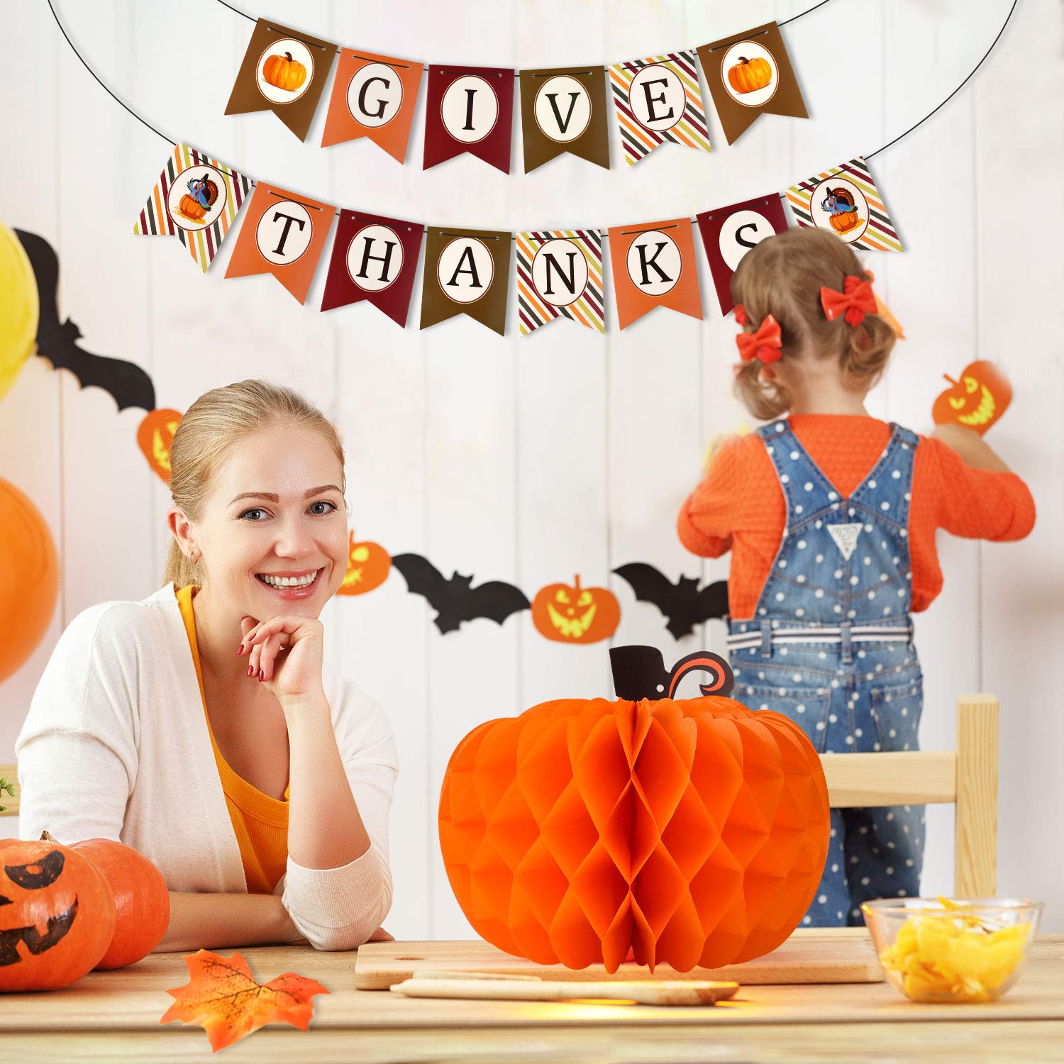 FEPITO Give Thanks Kit Déco Automne Thanksgiving 203 Pcs