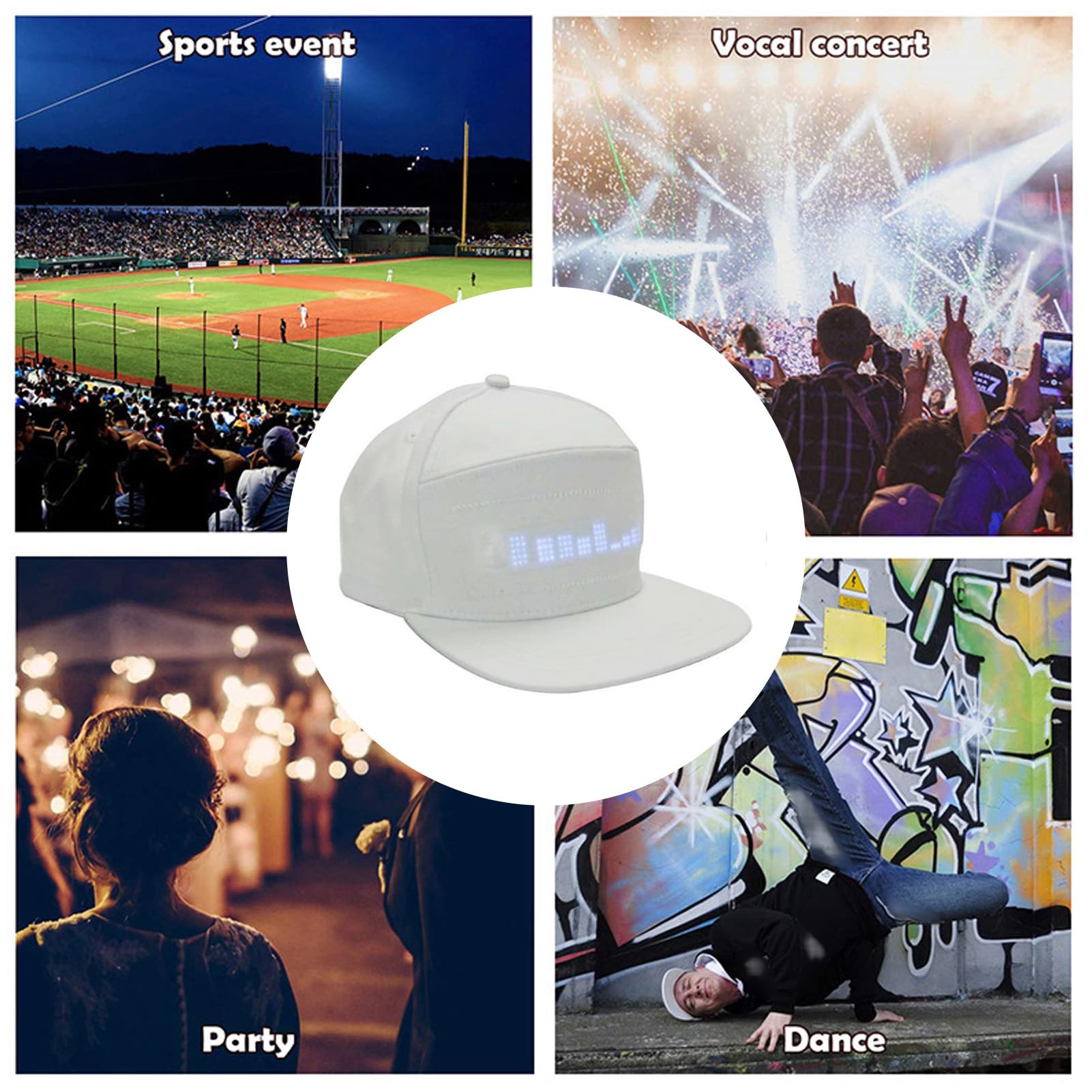 Tissting Casquette LED Bluetooth Blanche Coton