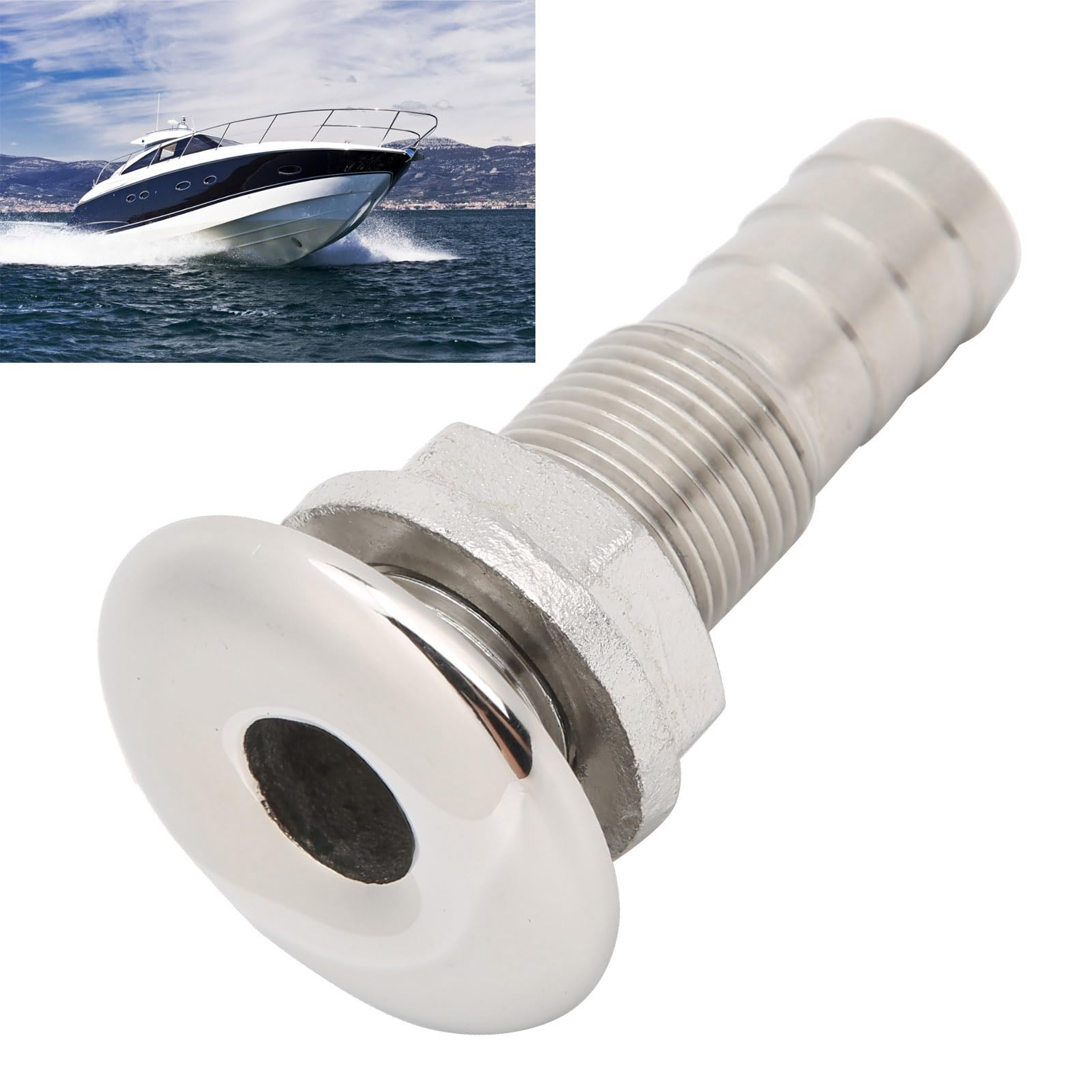 Tissting Passe-coque droit inox 316 3/4 pouce bateau