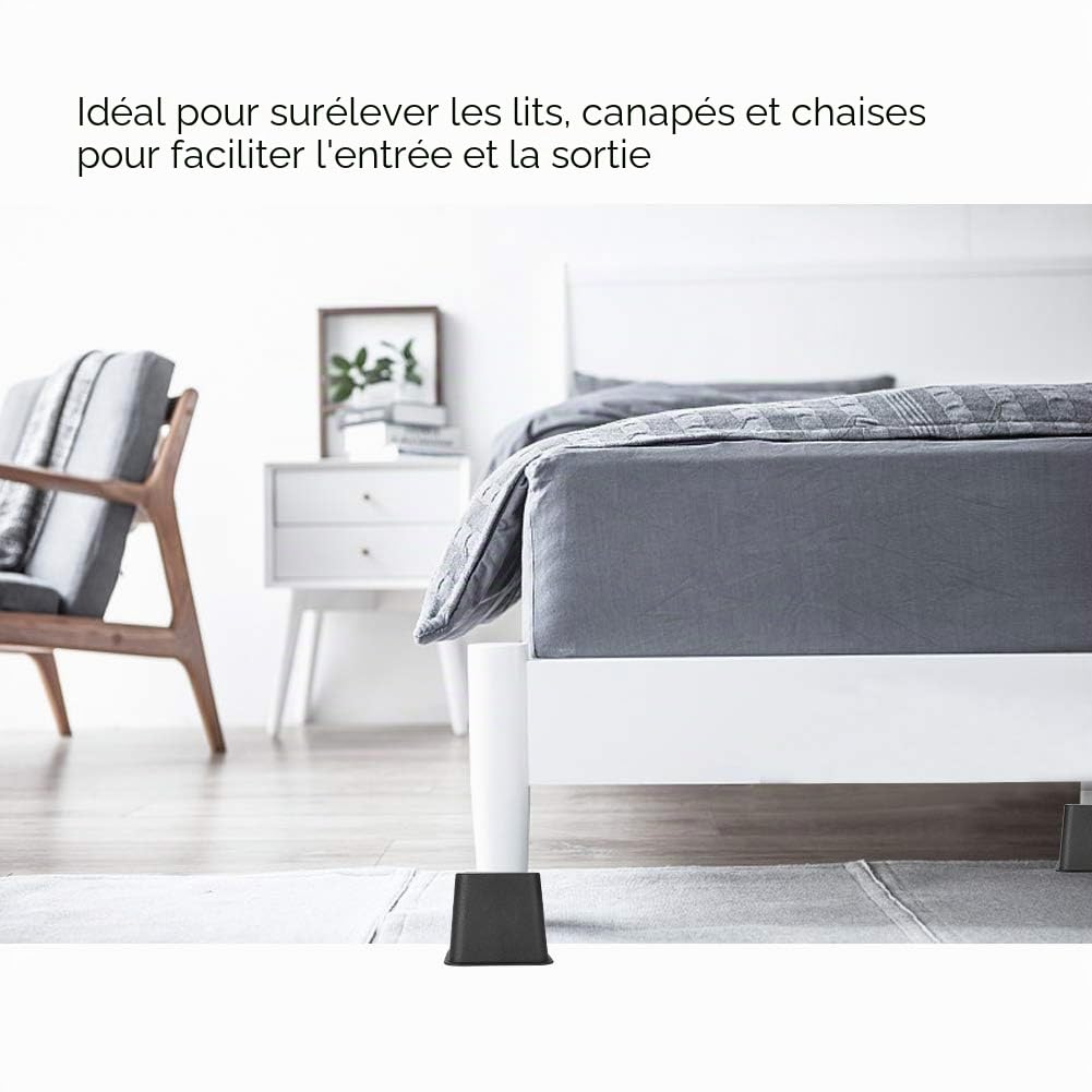 Ejoyous Home Improvement Tool rehausseurs meubles noir 10 cm lot 4