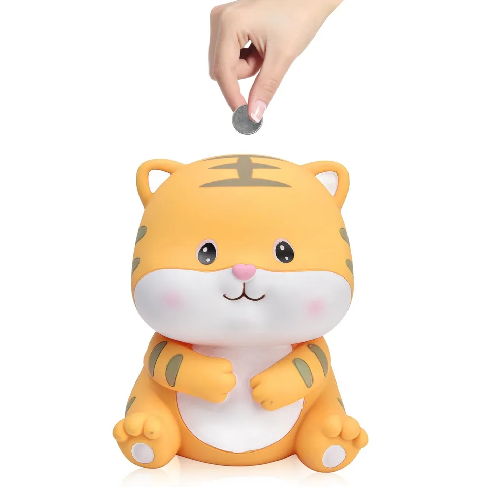 Tissting HOME DECORATION tirelire tigre vinyle 14cm orange