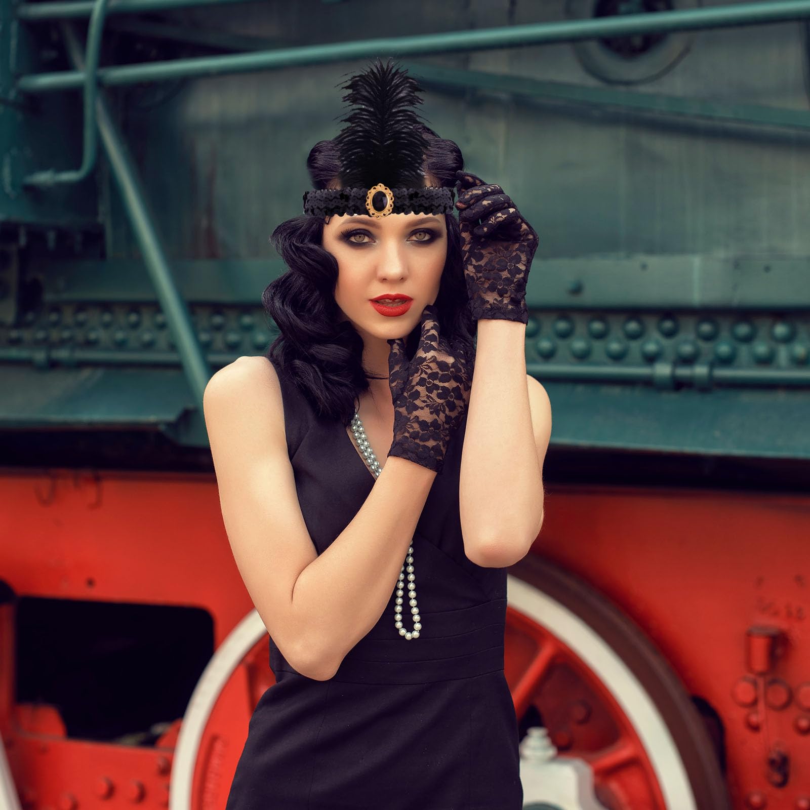 FEPITO Set Accessoires Années 20 Charleston Déguisement Femme
