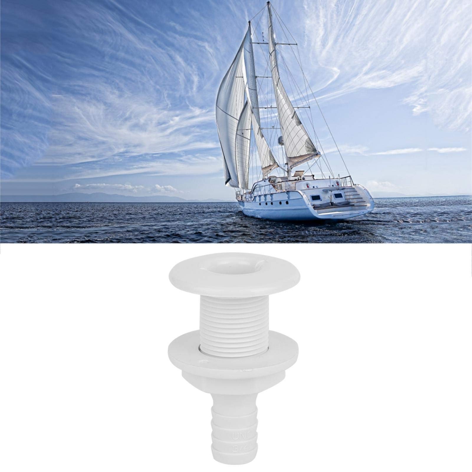 Tissting Vehicle Passe-Coque Bateau 3/4 Pouce Blanc ABS