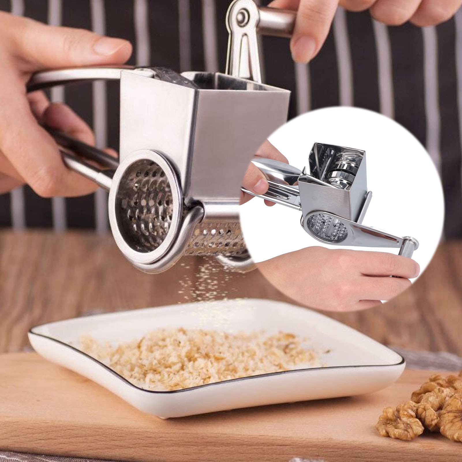 Tissting KITCHEN BATHROOM moulin fromage râpe inox manivelle