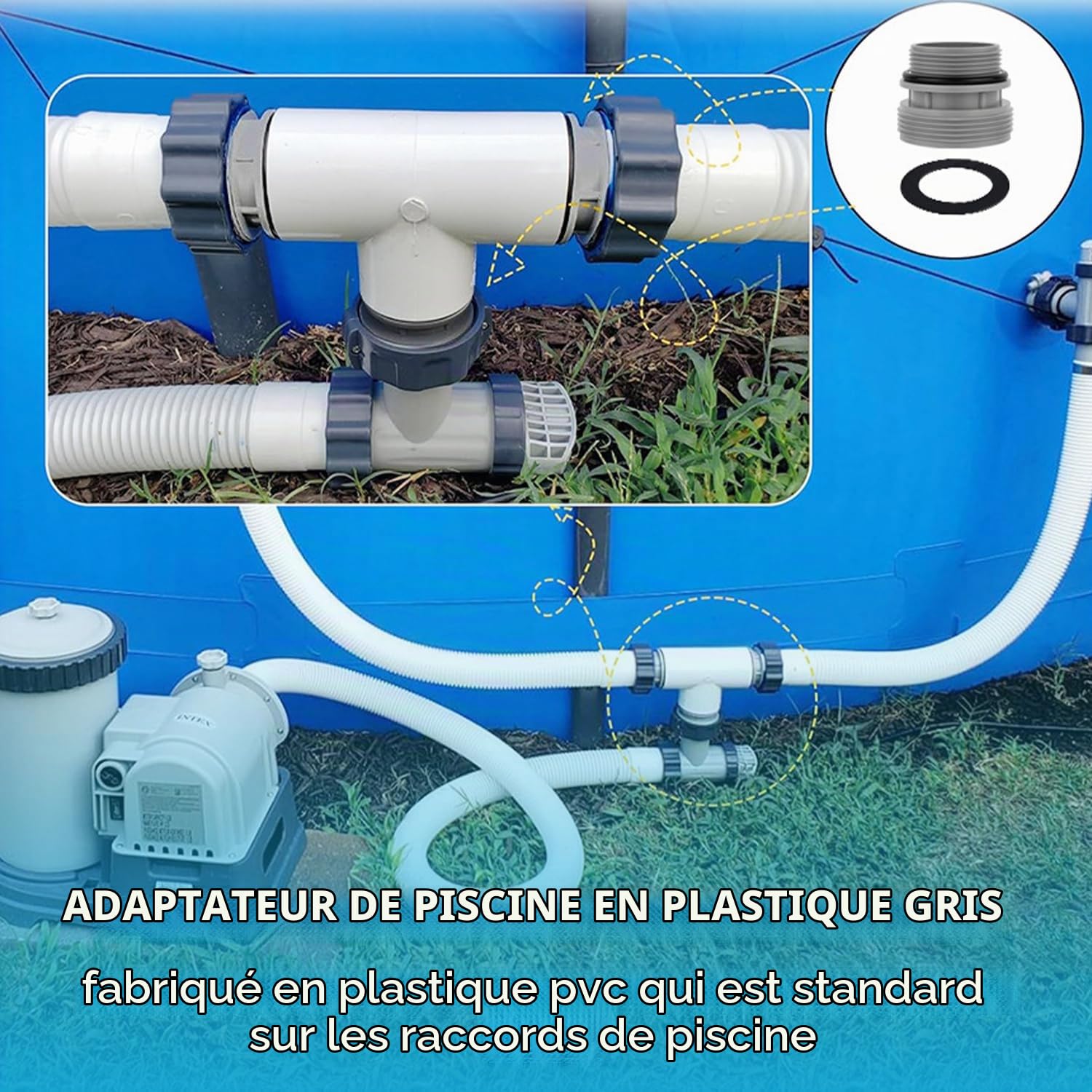 Tissting OUTDOOR kit 2 adaptateurs tuyau piscine 60/47mm