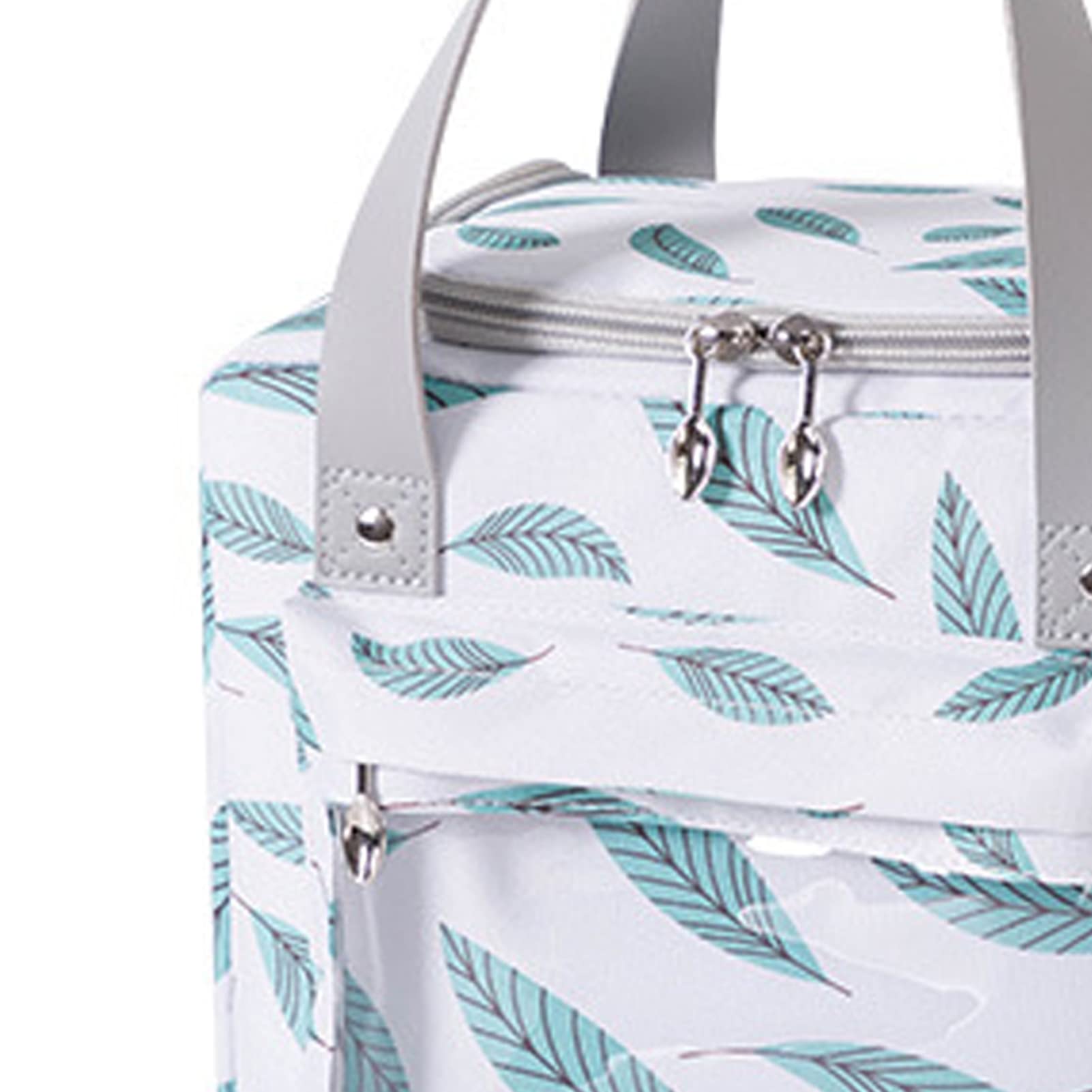 Tissting sac lunch isotherme feuilles blanches portable