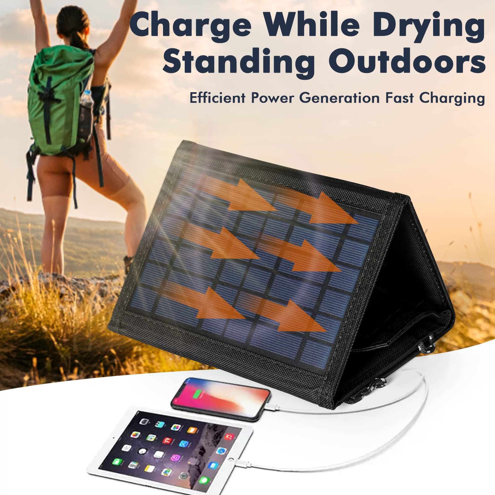 Jadeshay Solaire Photovoltaïque panneau 40W pliable USB