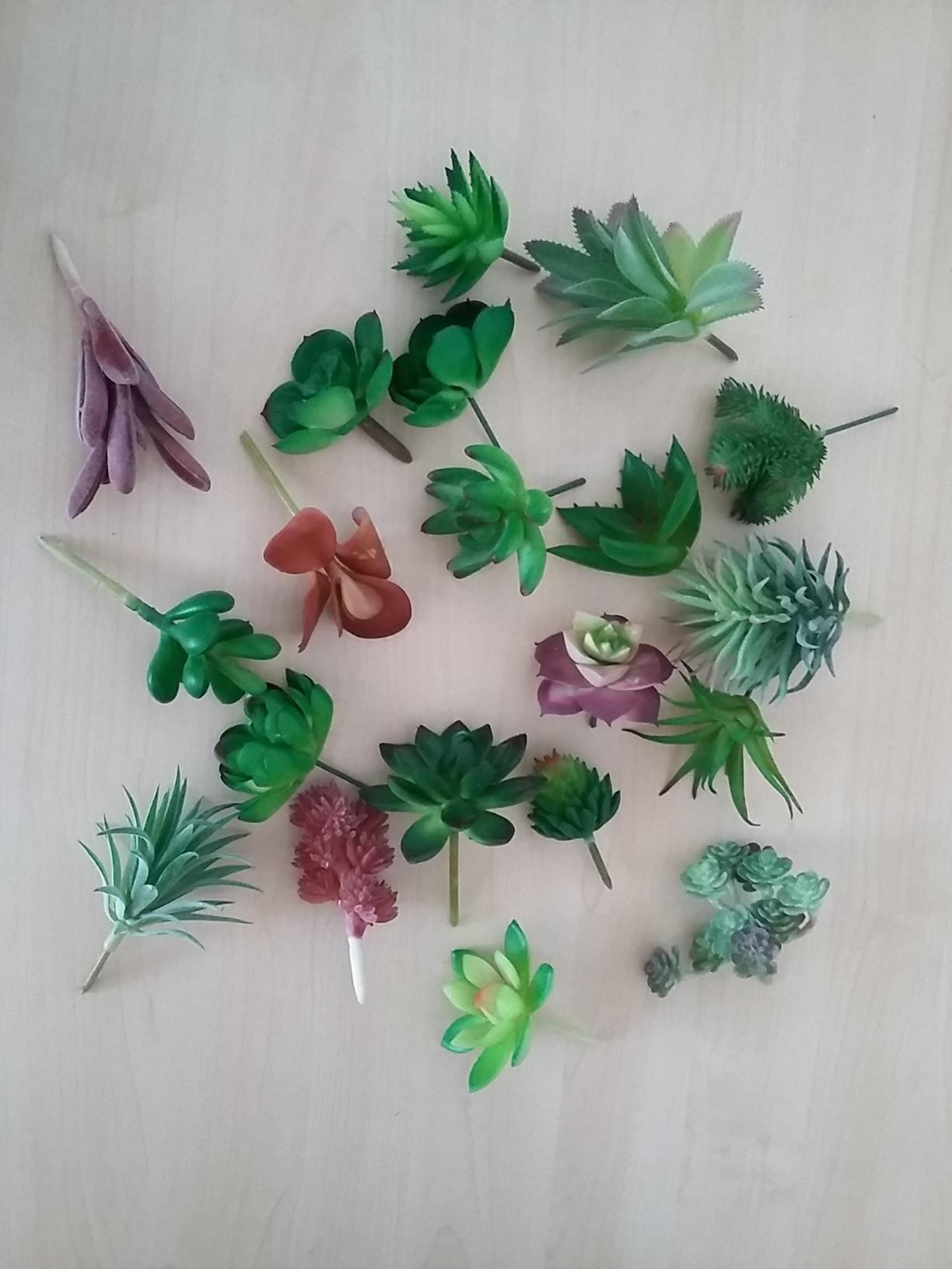 FEPITO Plantes Succulentes Artificielles 20 Pièces Vert Rouge