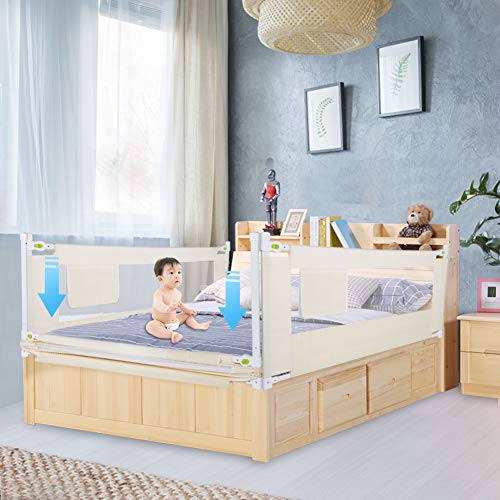 Ejoyous Barrière de Lit Enfant Pliable 2 m Antichute
