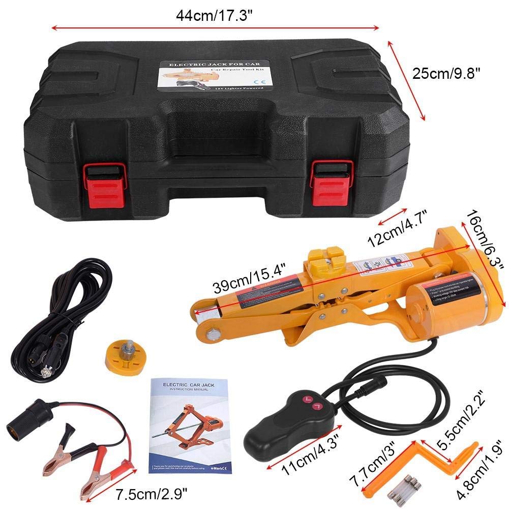 Ejoyous Cric électrique ciseaux 12V 2T 12-35 cm