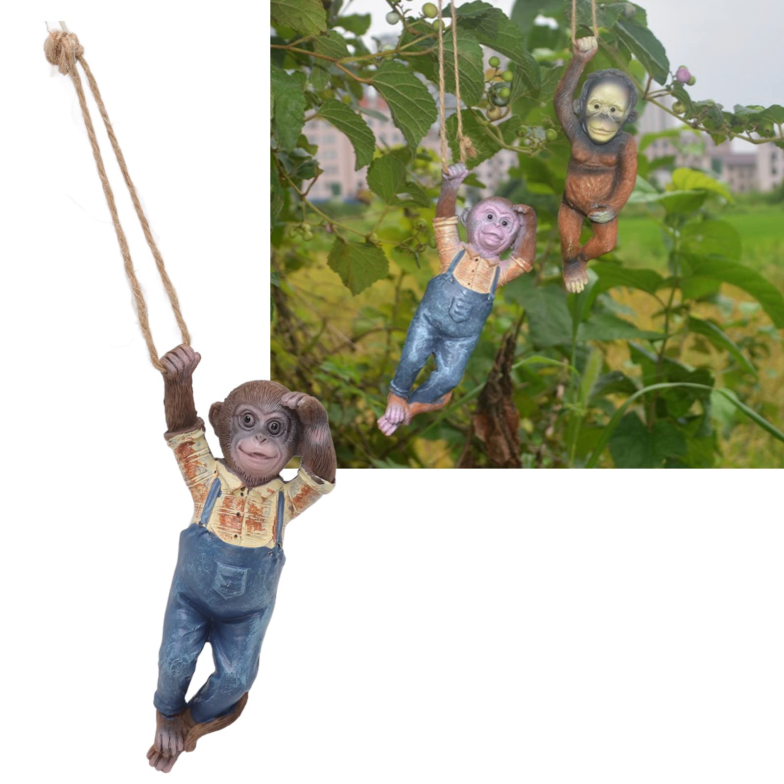 Tissting Statue singe jardin résine suspendue extérieur