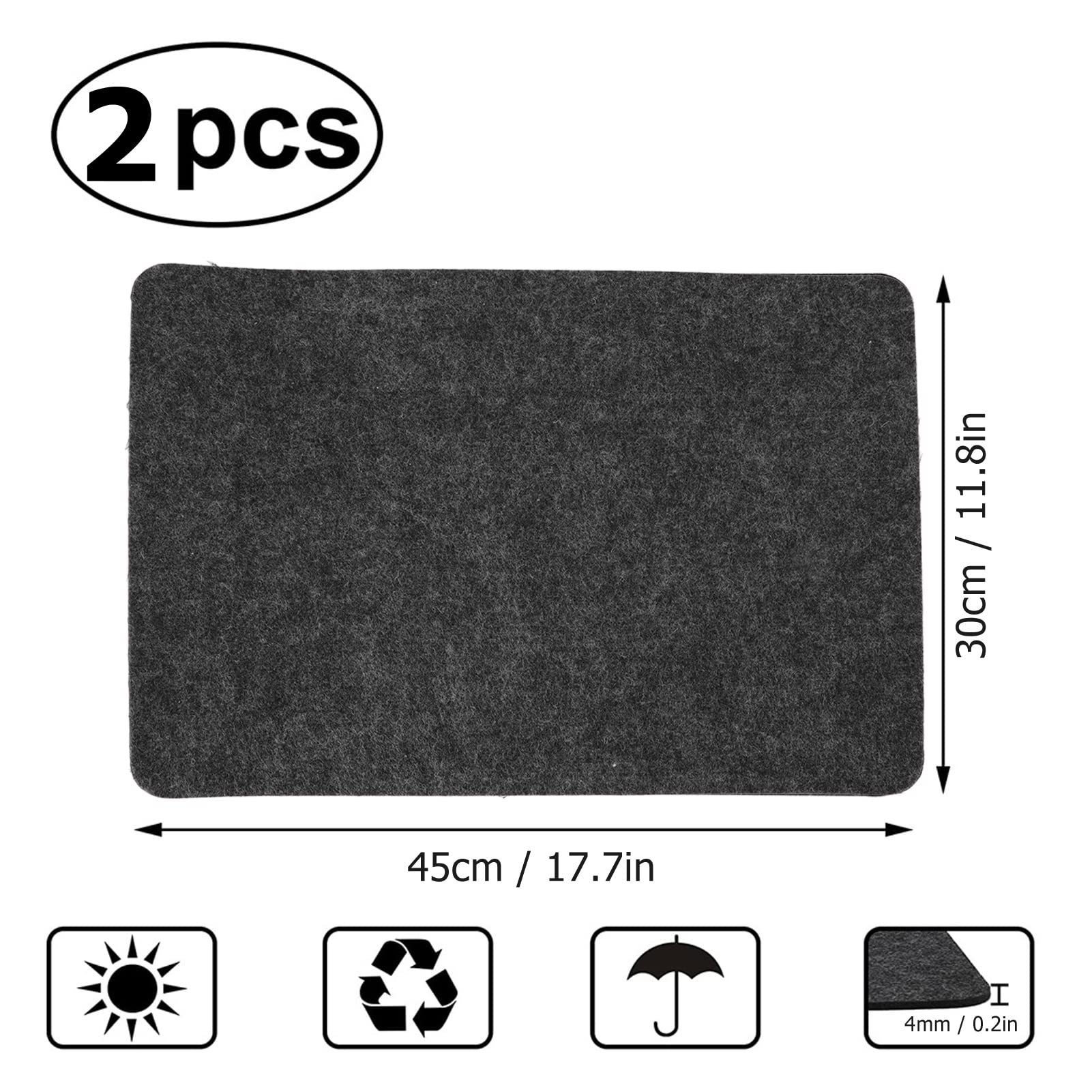 Tissting Kitchen Bathroom tapis chaleur feutre 45x30 cm lot 2