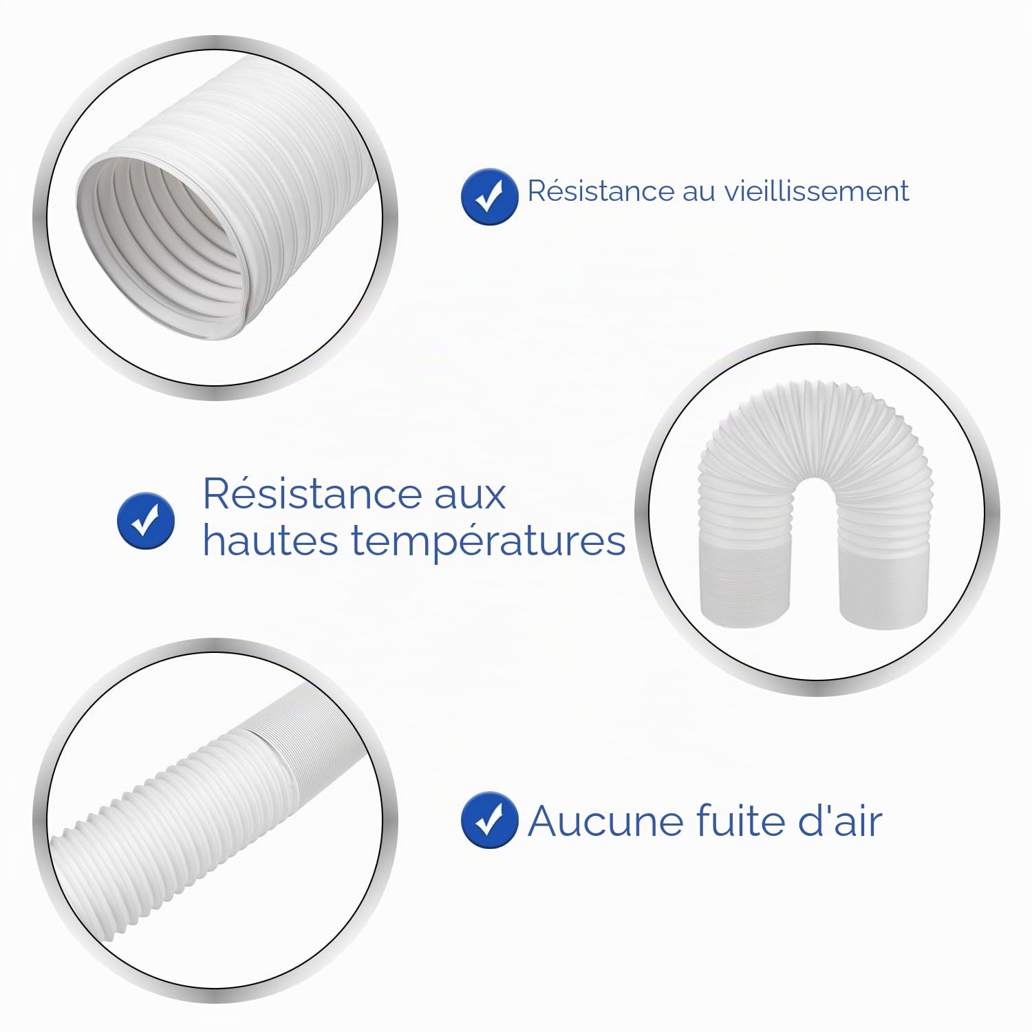 Tissting Tuyau Évacuation Climatiseur Mobile 3 m 150 mm Extensible