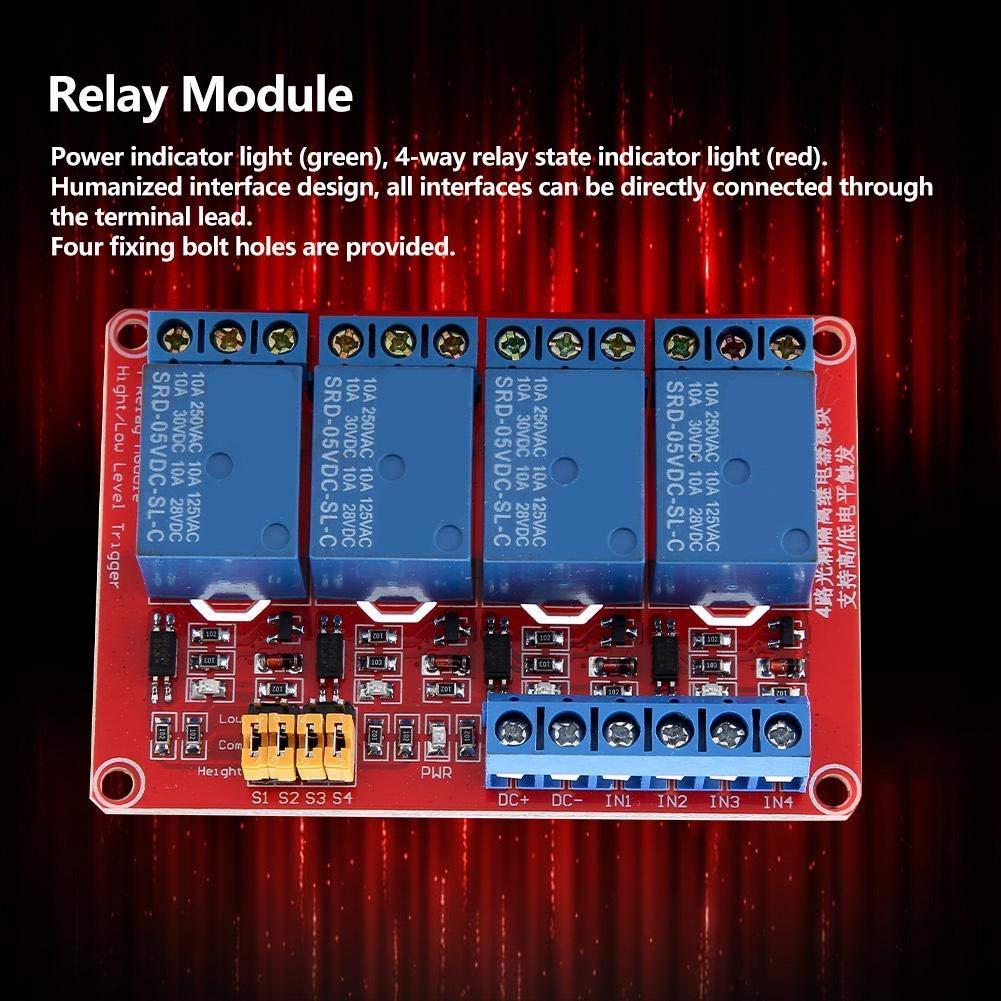 FTVOGUE Module Relais 4 Canaux 5V Optocoupleur