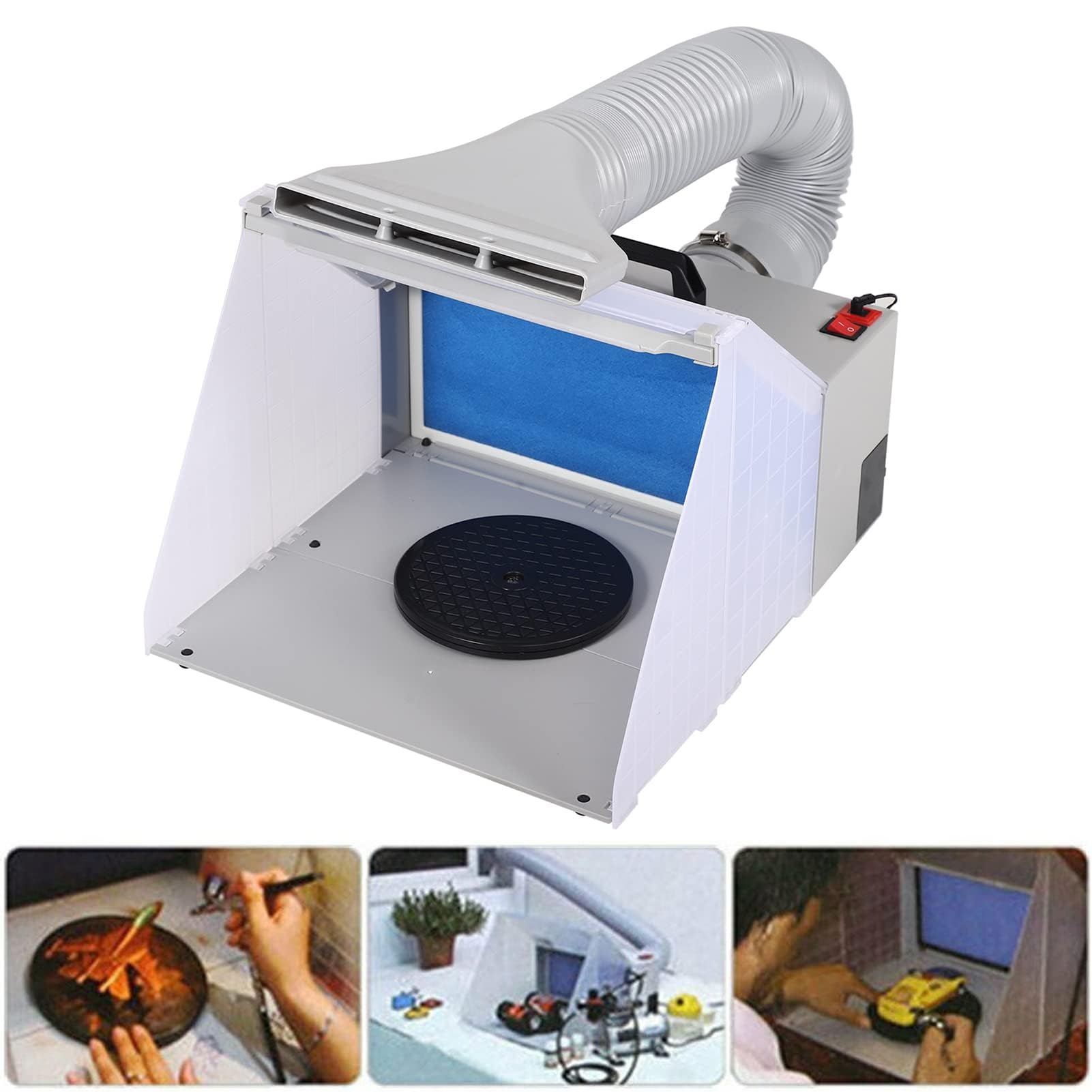 Ejoyous Cabine Aérographe 4 m³/min Cabine Peinture Filtre LED