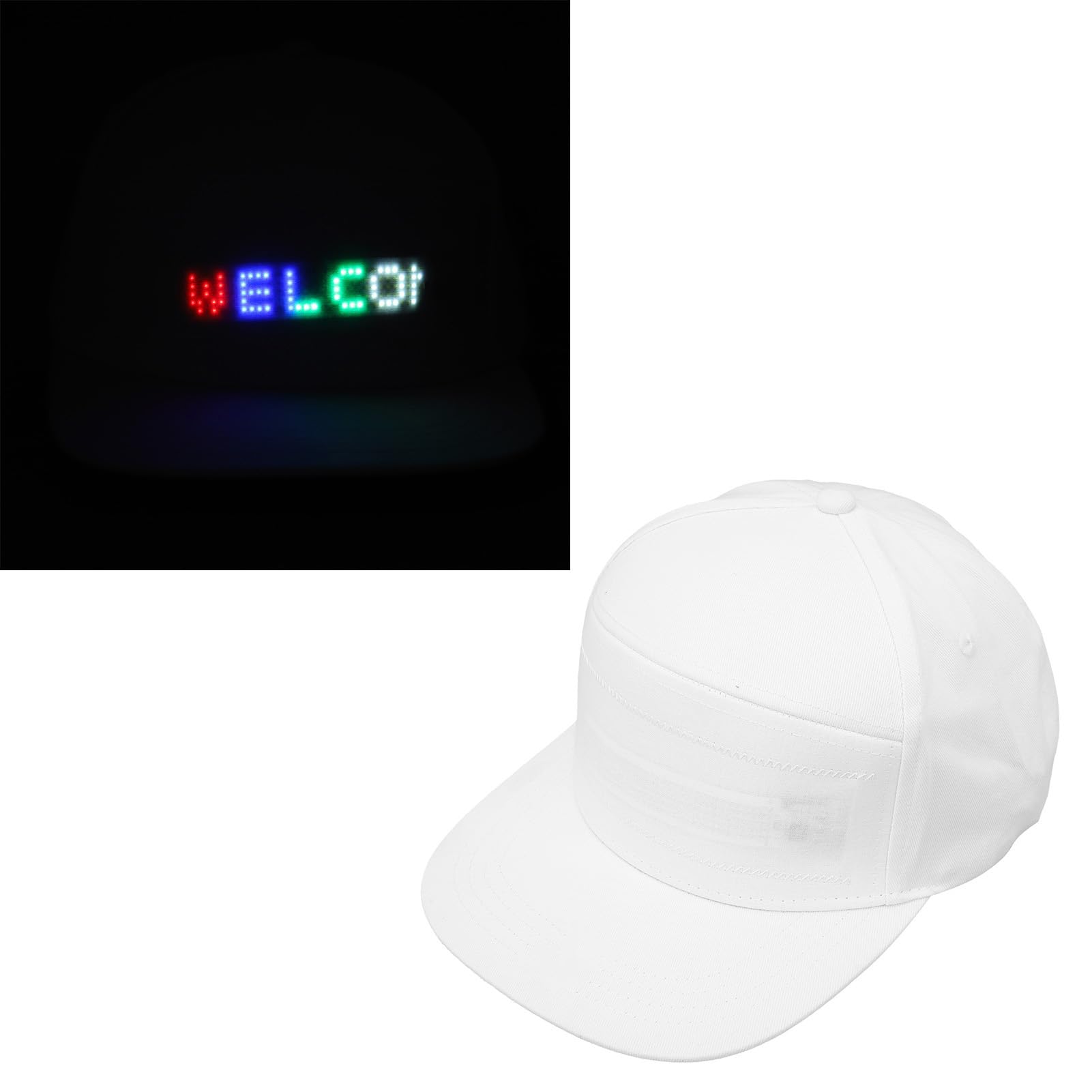 Tissting Casquette LED Bluetooth Blanche Coton