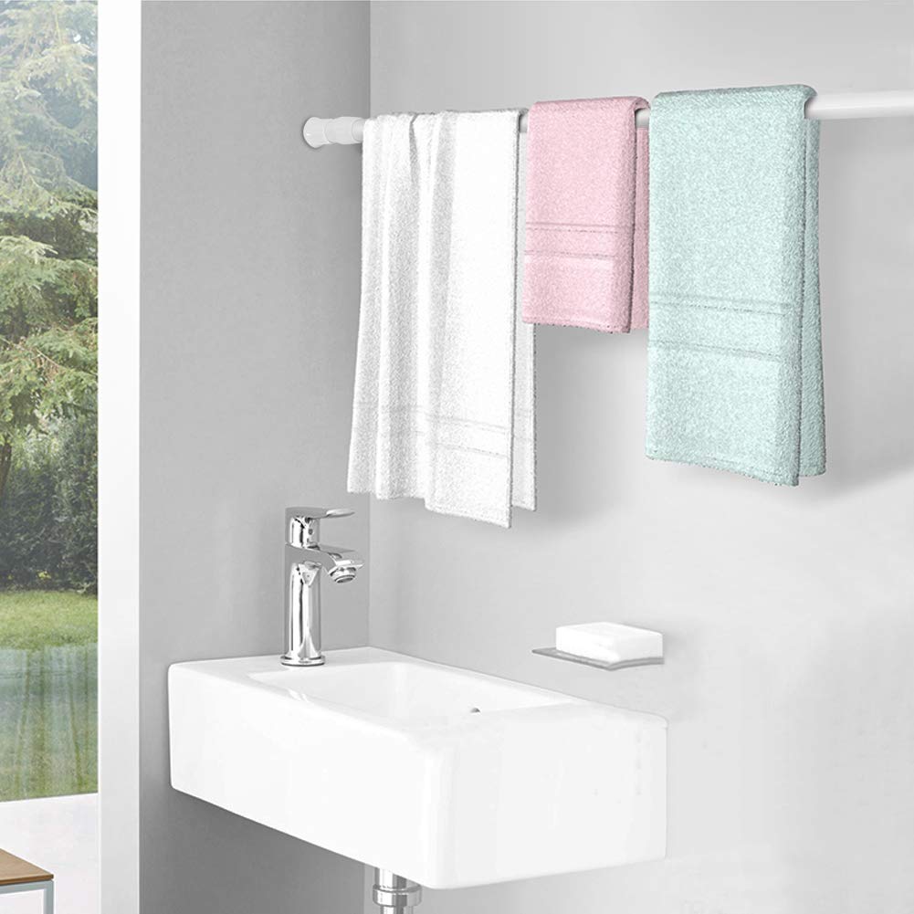 Ejoyous Bathroom tringle rideau extensible 55-90cm blanc alu