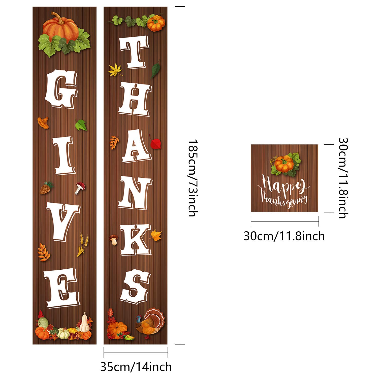 FEPITO Party Decorations bannière Thanksgiving 3 pcs polyester