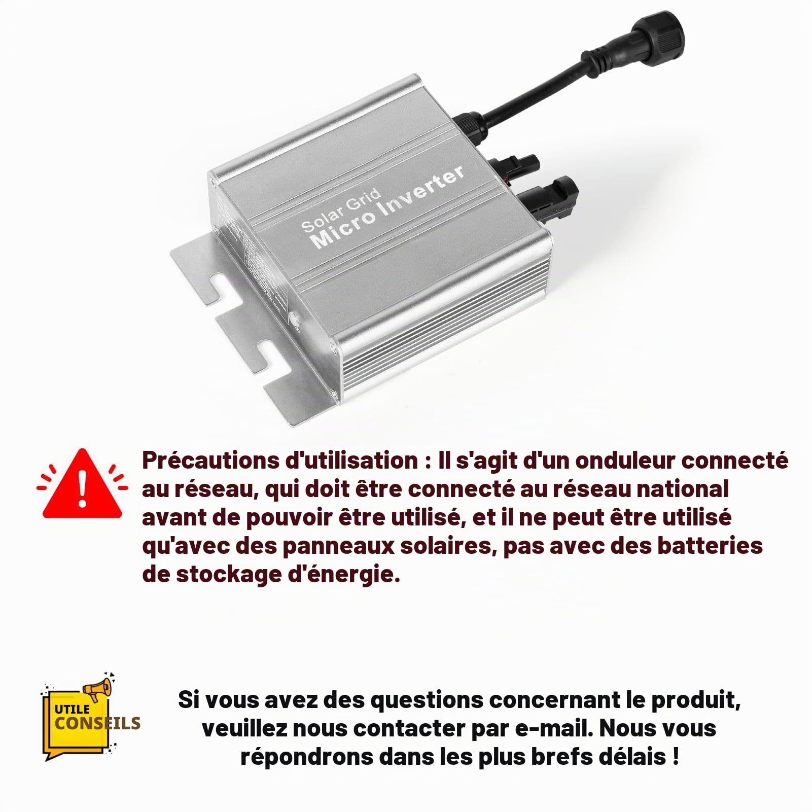 Jadeshay Solaire Photovoltaïque Micro Onduleur 120W Onduleur Réseau MPPT
