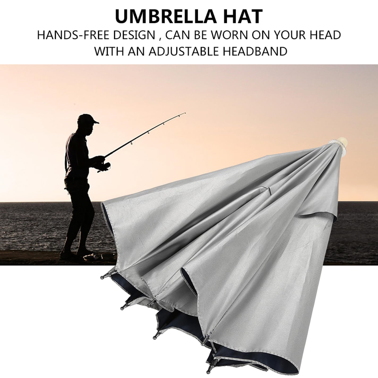 Ejoyous Sports Chapeau Parapluie 26 Pouces Pliable Anti-UV
