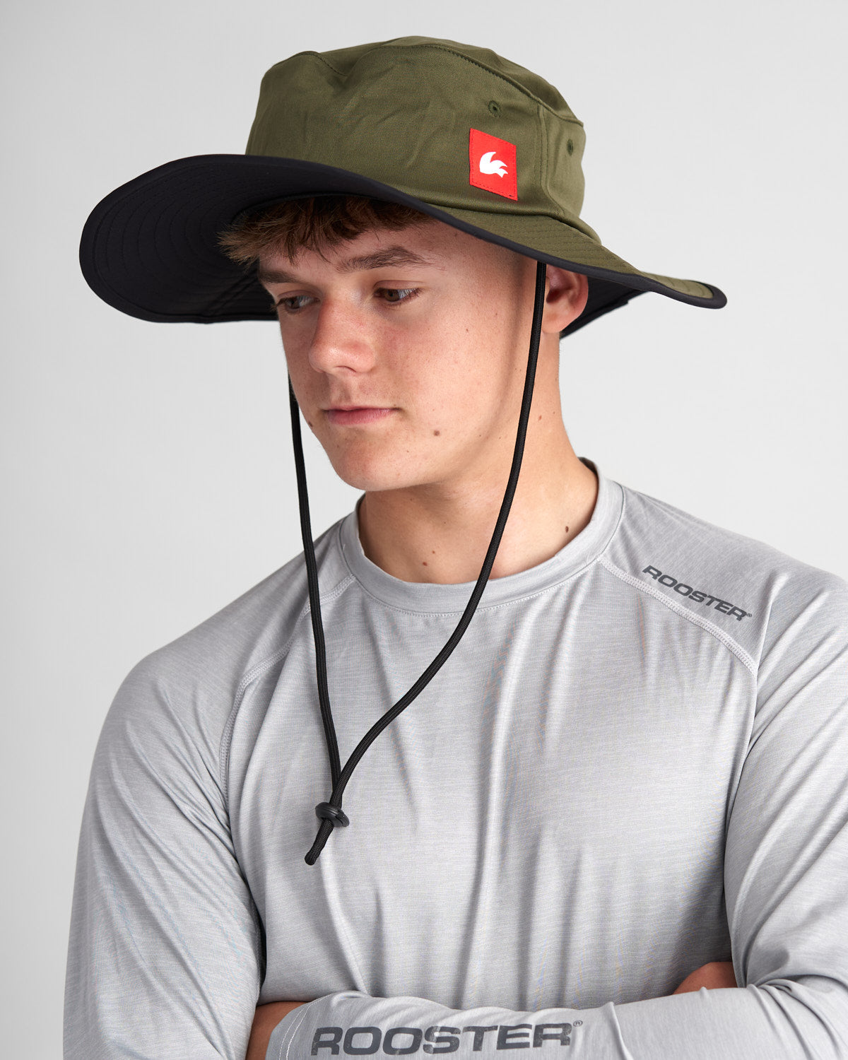 Rooster chapeau large bord UV vert armée S/M
