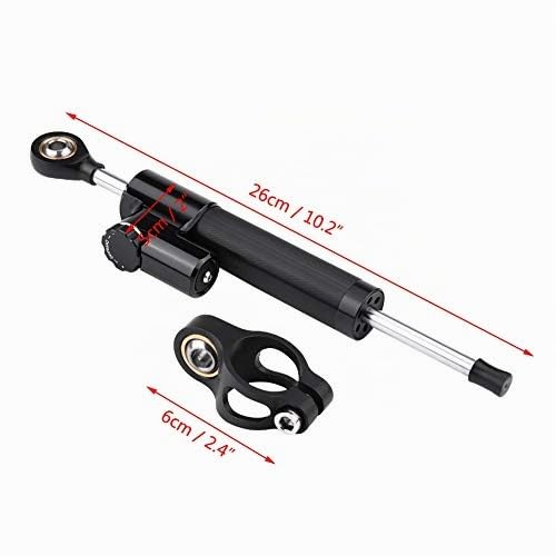 Ejoyous Amortisseur Direction Moto Universel Aluminium Inversé