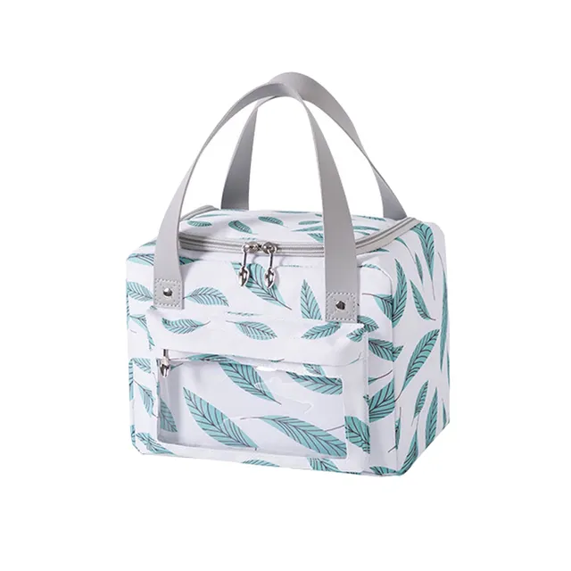 Tissting sac lunch isotherme feuilles blanches portable