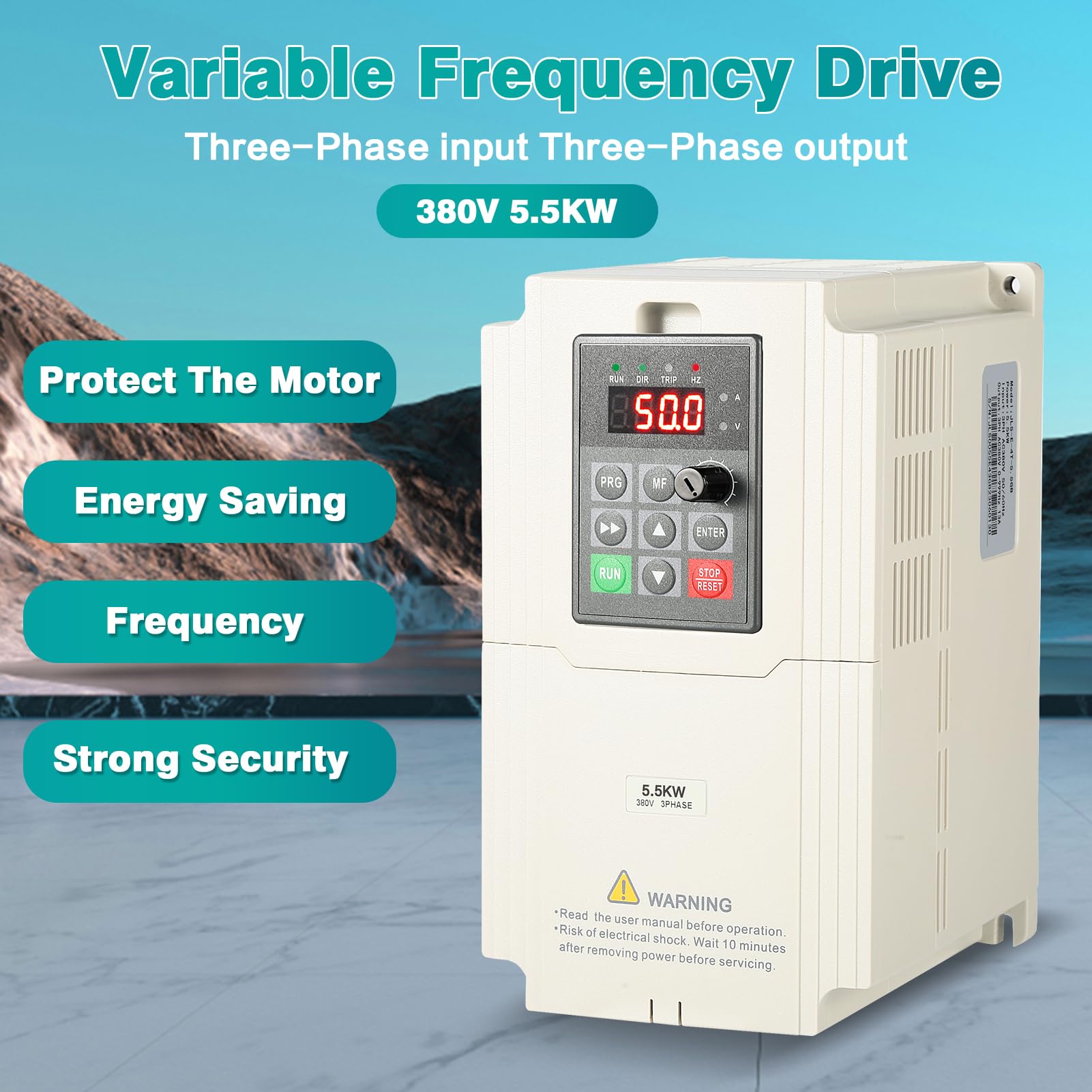 Jadeshay onduleur VFD 380V 5,5kW variateur triphasé