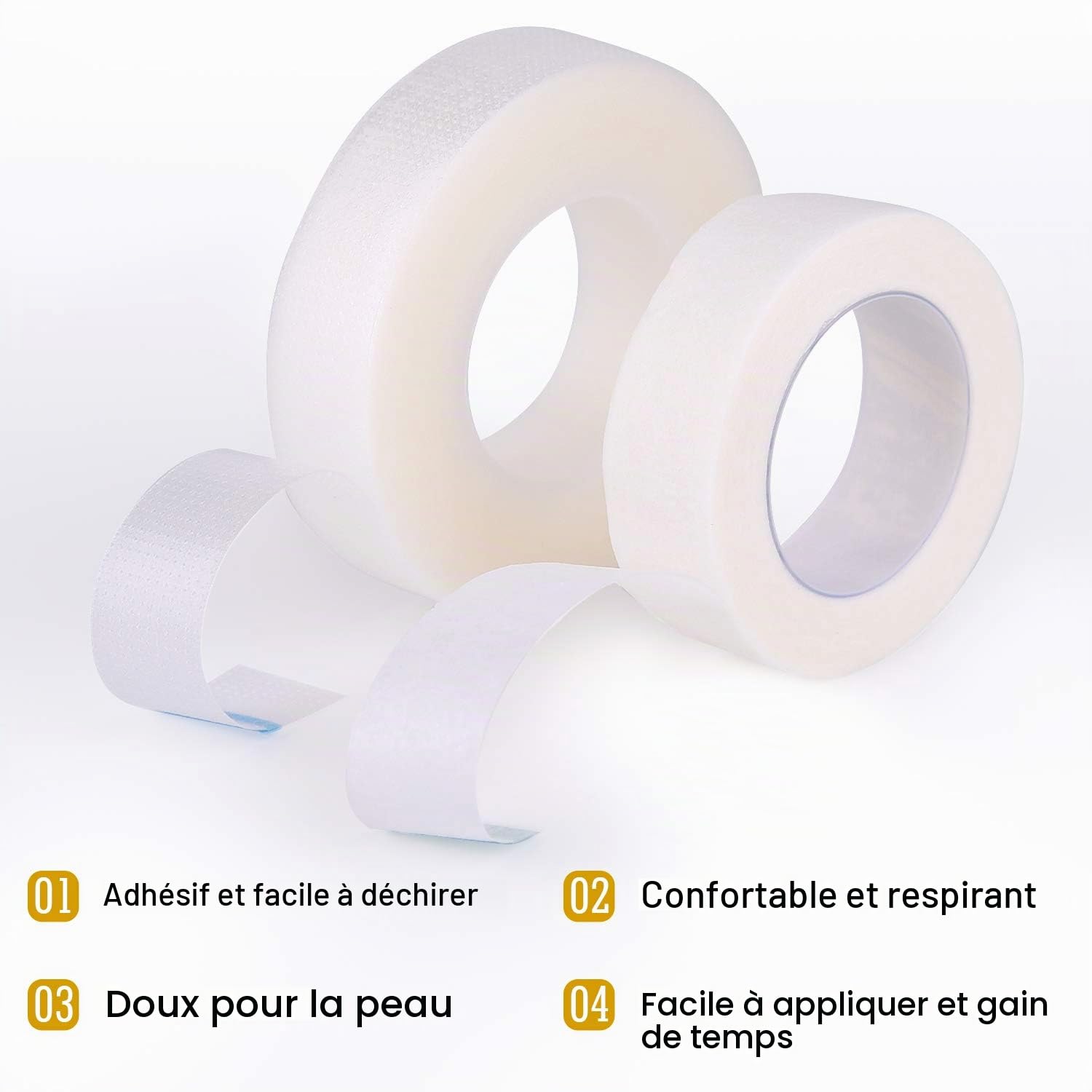 FEPITO 12 Rouleaux Ruban Extension Cils Micropore 9m