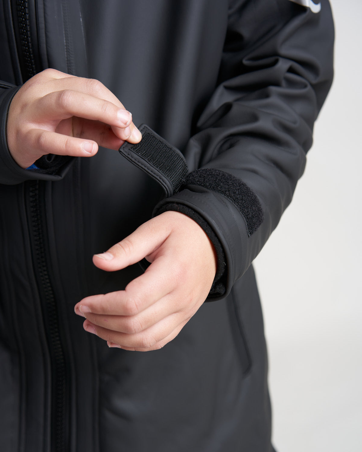 Rooster Aquafleece Robe parka change junior Noir/Bleu