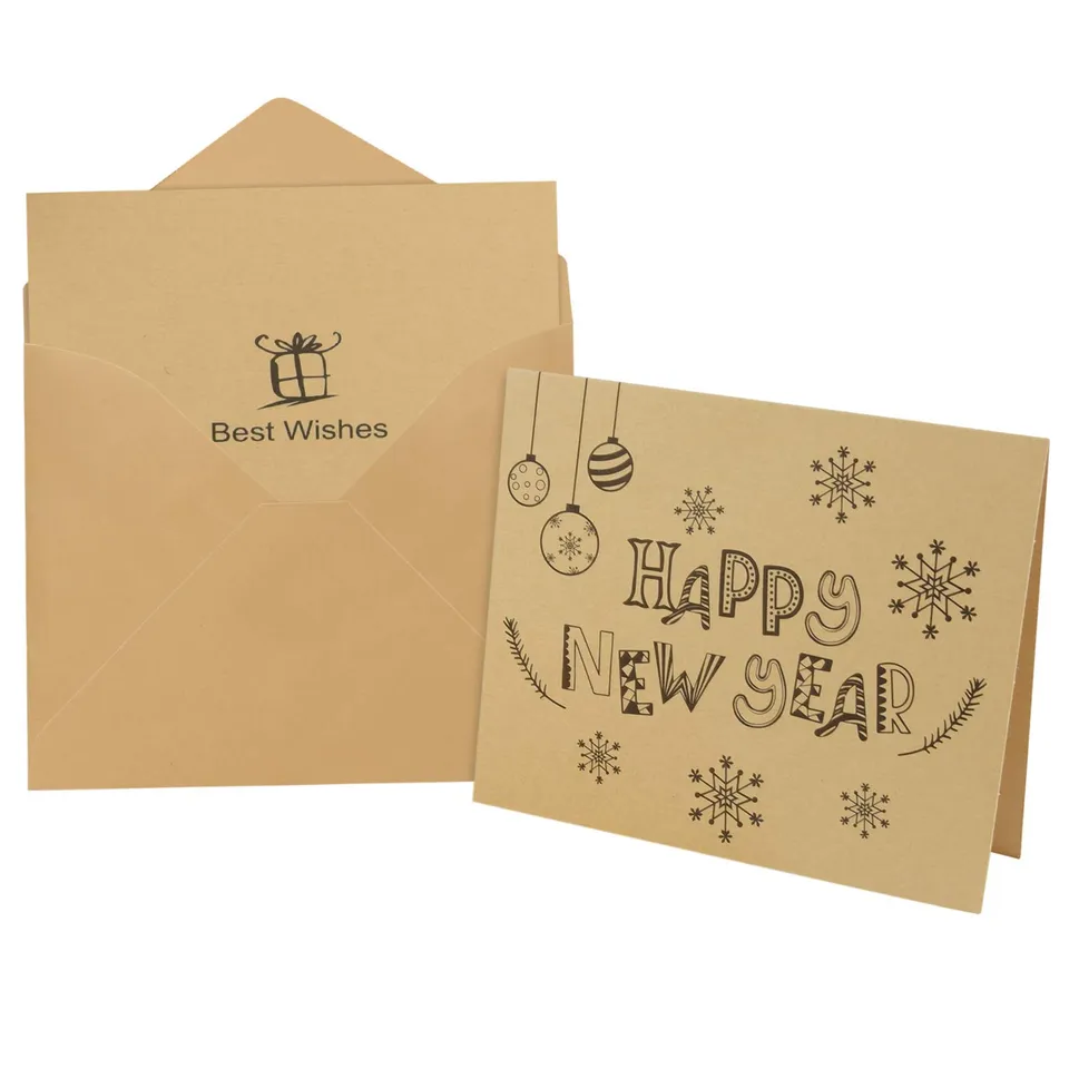 FEPITO cartes de voeux Bonne Année kraft 36 pièces