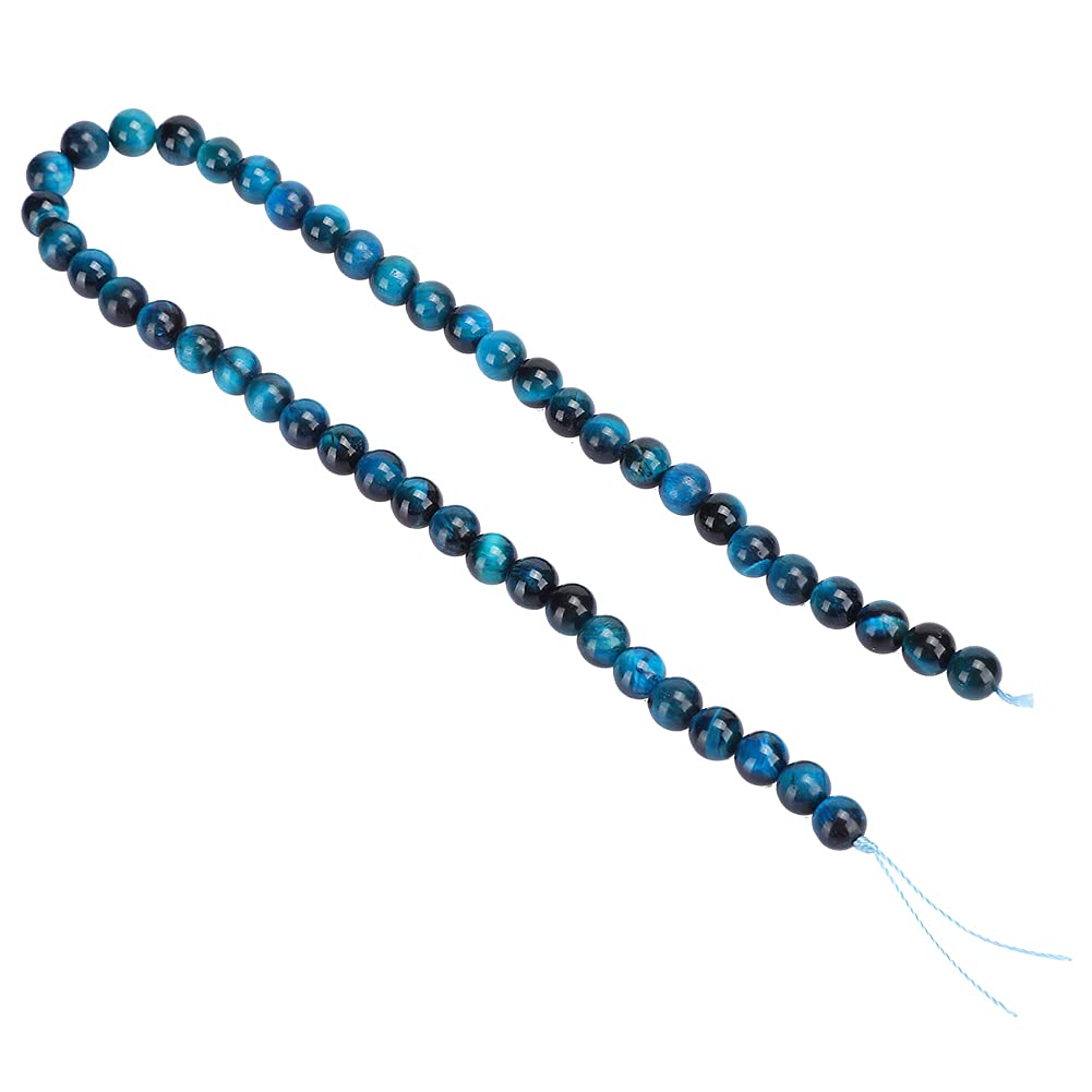 Tissting DIY perles œil de tigre bleu 8 mm 48 pièces