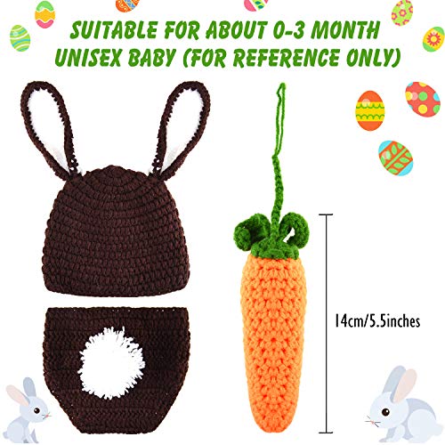 FEPITO Lapin Pâques Costume Bébé Crochet Bonnet + Short