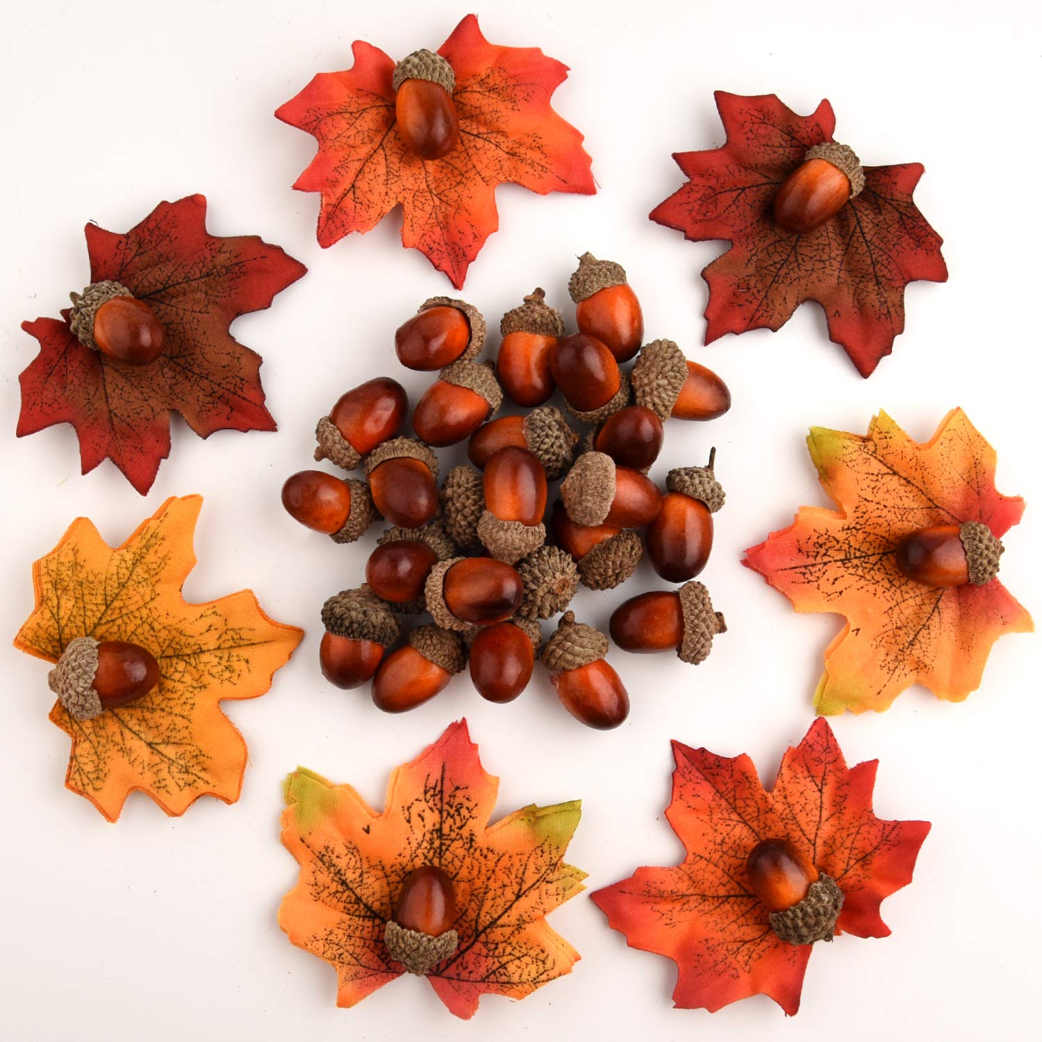 FEPITO Party Decorations feuilles automne + glands 350 pcs