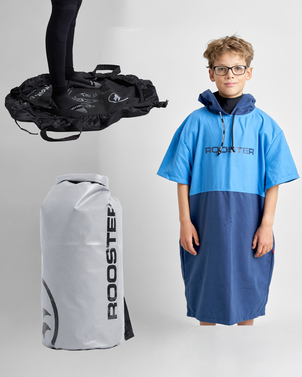 Rooster Changing Kit bundle junior poncho + sac 60 L