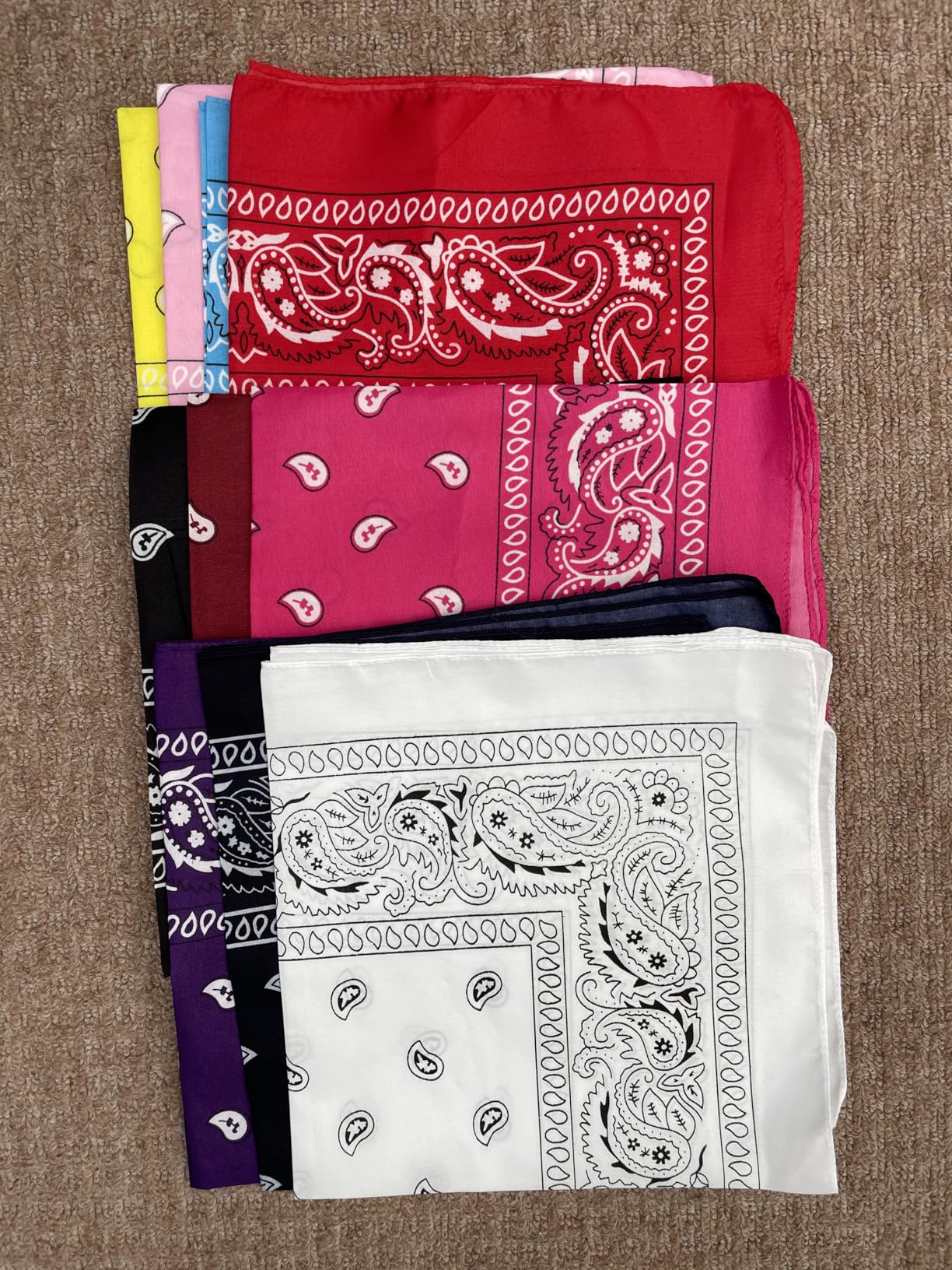 FEPITO Bandanas paisley coton x10 multicolore adulte