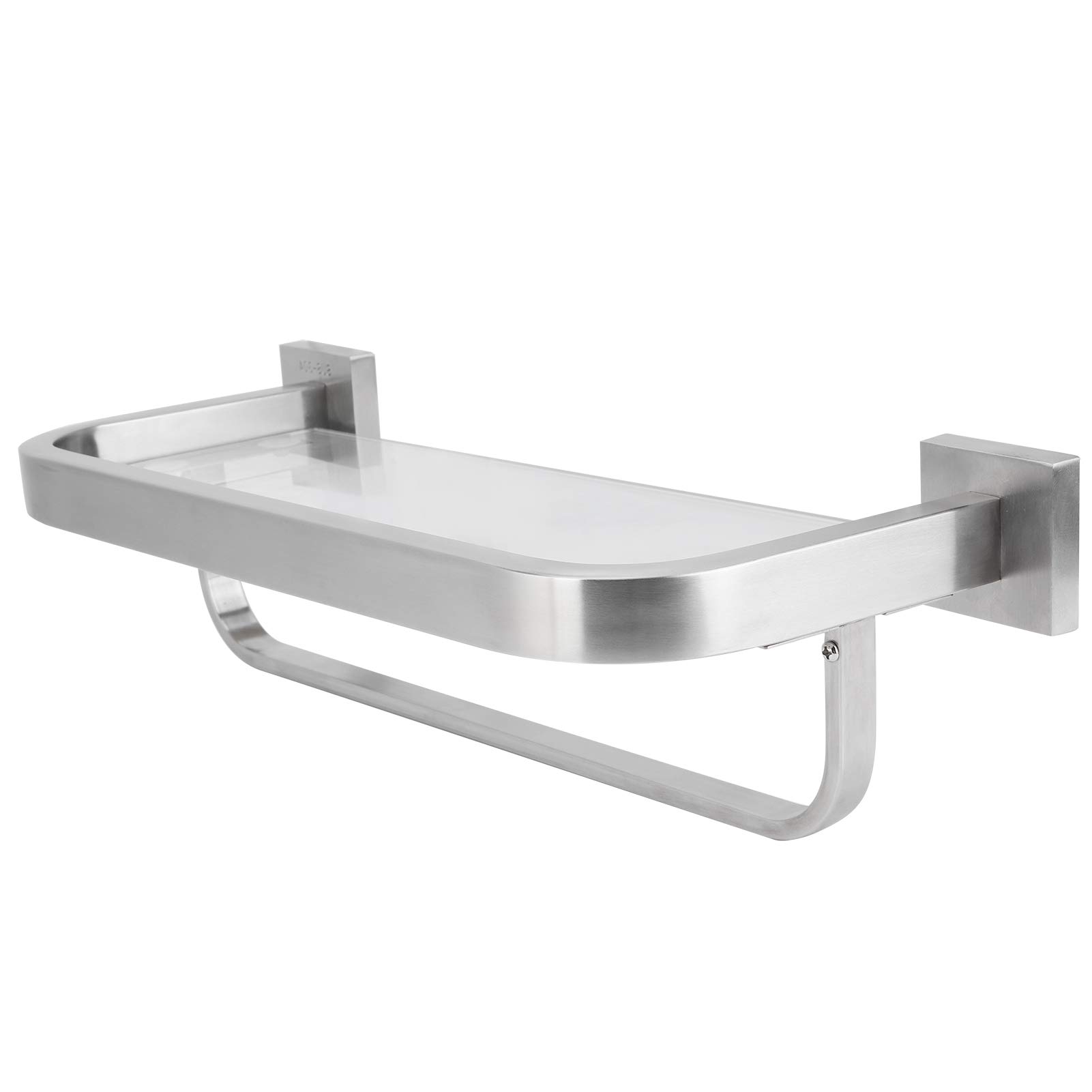 Ejoyous Bathroom étagère verre salle de bain 40 cm inox
