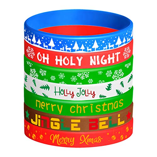 FEPITO Lot 42 Bracelets Silicone Noël Enfant 7 Motifs