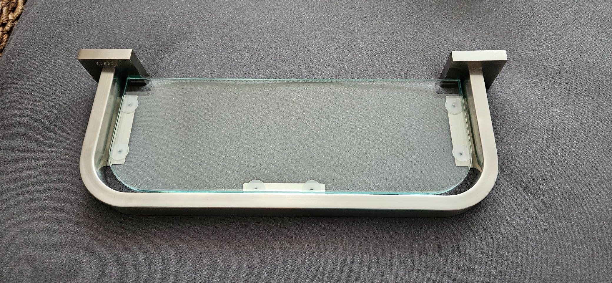 Ejoyous Bathroom étagère verre salle de bain 40 cm inox