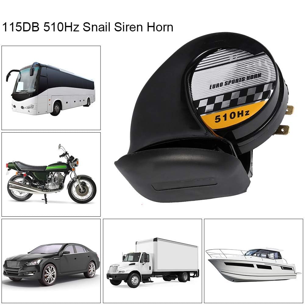 Ejoyous Klaxon escargot moto 12V 115dB 510Hz universel