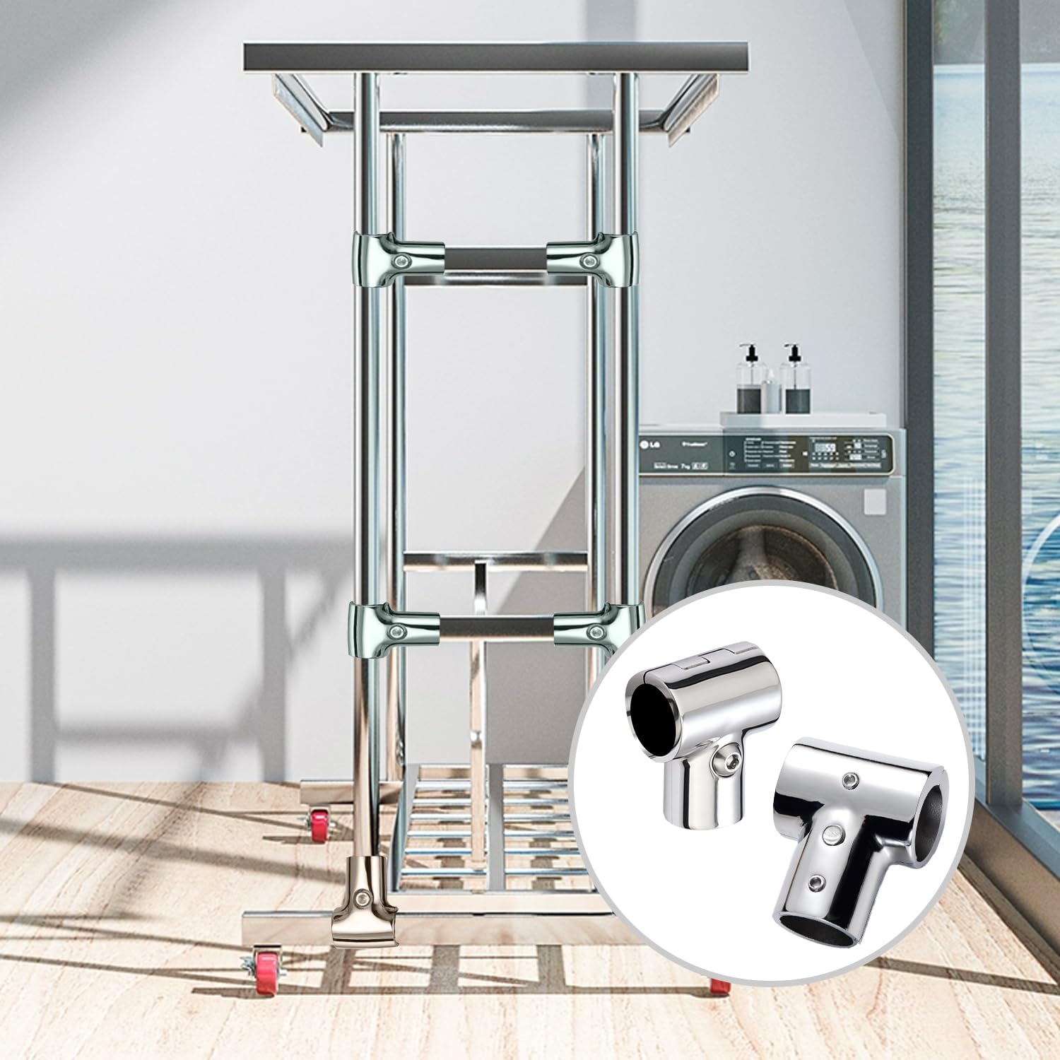 Tissting Vehicle Boat connecteur T inox 22 mm tube bateau
