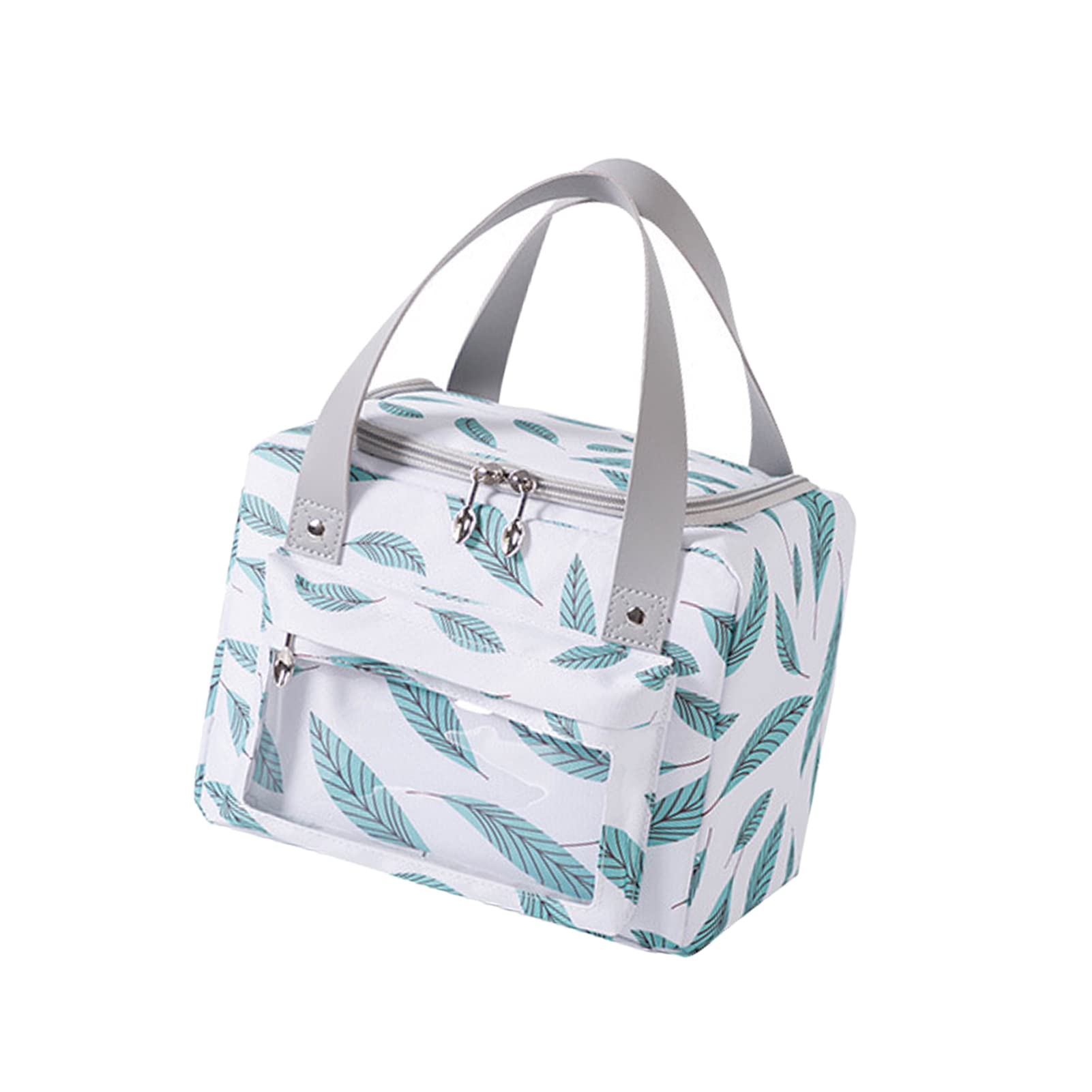 Tissting sac lunch isotherme feuilles blanches portable