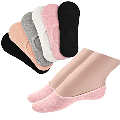FEPITO chaussettes invisibles coton noir femme 6 paires