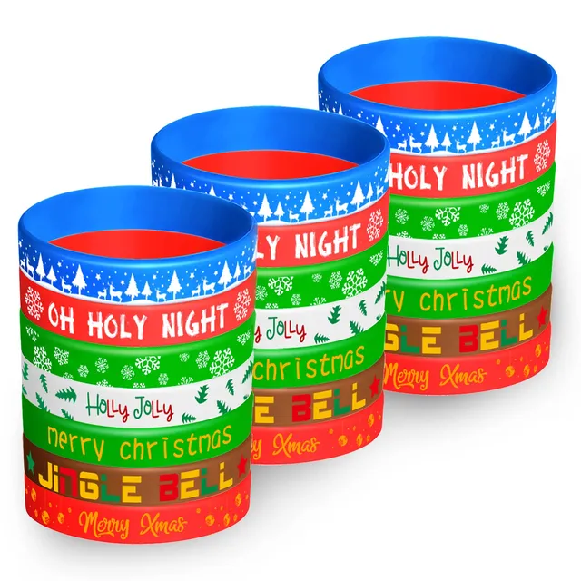 FEPITO Party bracelets Noël silicone 7 motifs lot 70