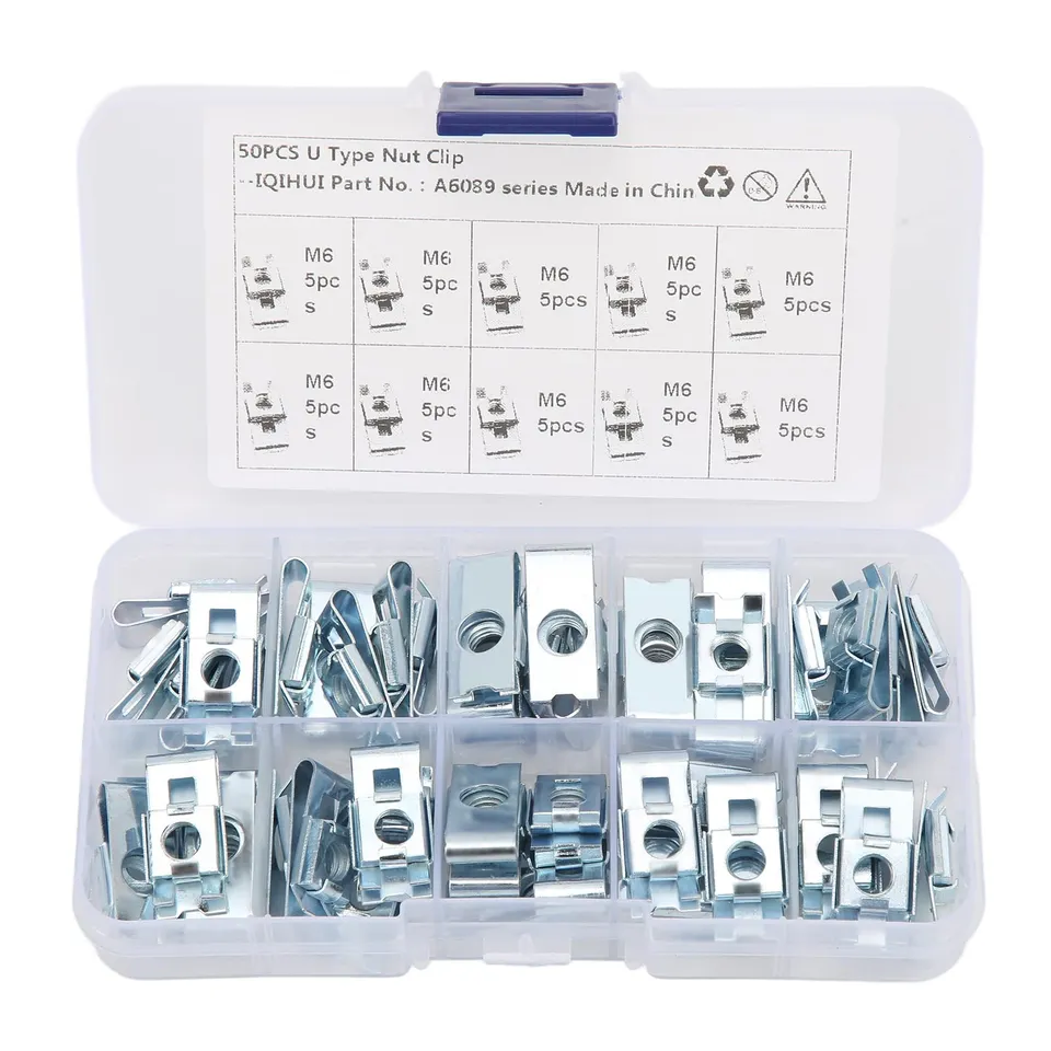 Tissting M6 écrou clip en U acier lot 50 + boîte