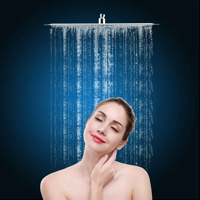 Ejoyous Pommeau Douche Pluie Inox 40x40 cm Argent