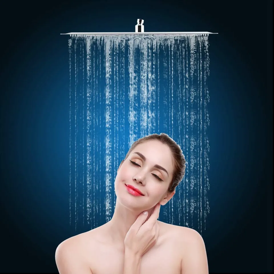 Ejoyous Pommeau Douche Pluie Inox 40x40 cm Argent
